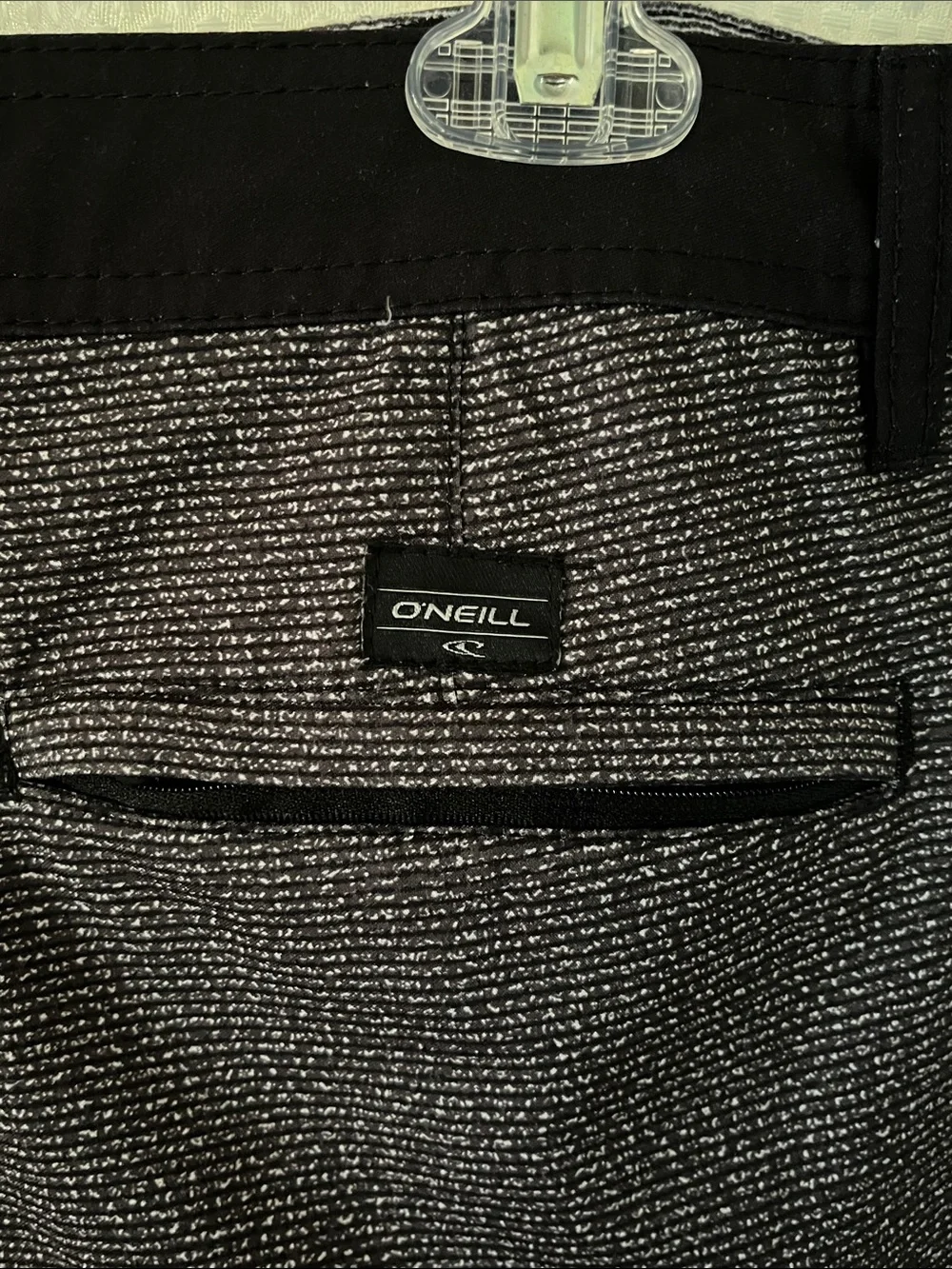 O'Neill Hybrid Stretch Walk Shorts Gray Black Stripe Size 36 Performance